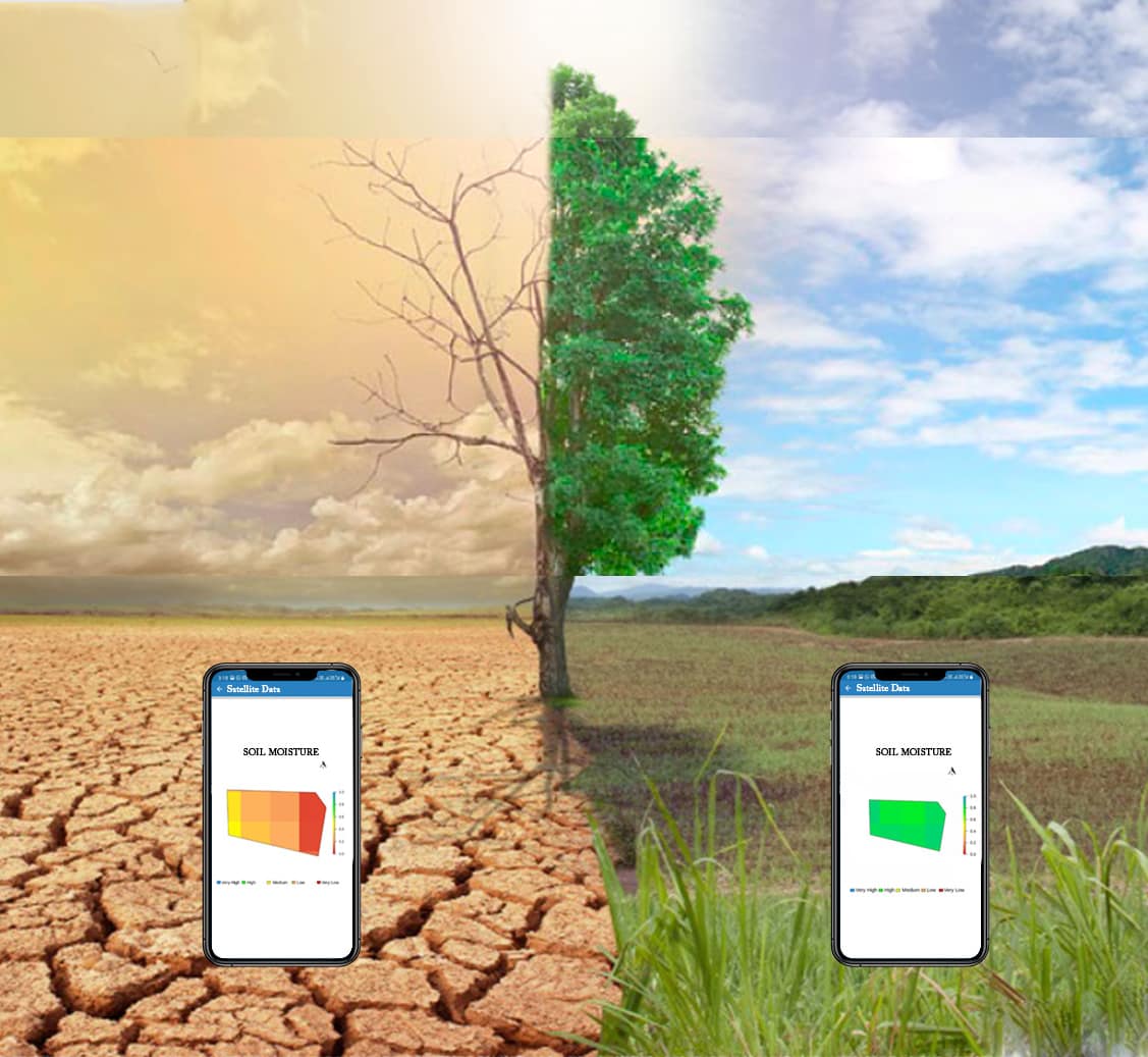 Soil Moisture(SM) of the agricultural land using sat2farm. Identify Dry and Wet land Easily